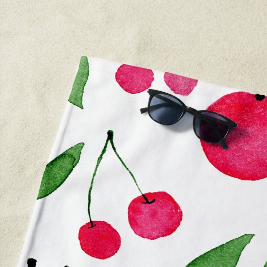 Niedliches Rotkirschmuster Strandtuch (Beispiel)