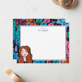 Niedliches Rotkopfhellfeuerwerk Mitteilungskarte (Vorderseite/Rückseite Beispiel)