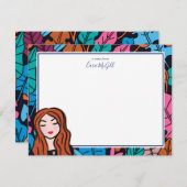 Niedliches Rotkopfhellfeuerwerk Mitteilungskarte (Vorne/Hinten)