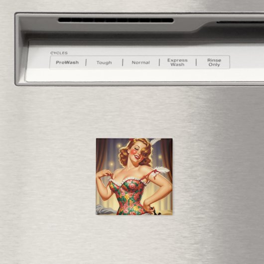 Niedliches Rotkopfmädchen mit Hund Magnet (In Situ (Geschirrspüler))