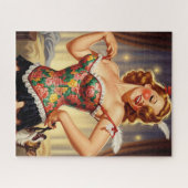 Niedliches Rotkopfmädchen mit Hund Puzzle (Horizontal)