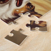 Niedliches Rotkopfmädchen mit Hund Puzzle (Seite)