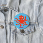 Niedliches Rotlächeln Octopus Thunder_Cove Button (Beispiel)