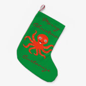 Niedliches Rotlächeln Octopus Thunder_Cove Kleiner Weihnachtsstrumpf (Vorderansicht (hängend))