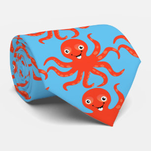 Niedliches Rotlächeln Octopus Thunder_Cove Krawatte