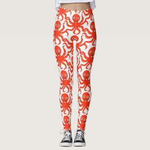 Niedliches Rotlächeln Octopus Thunder_Cove Leggings