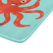 Niedliches Rotlächeln Octopus Thunder_Cove Schneidebrett (Ecke)