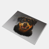 Niedliches Rottweiler Dog Water Color Portrait Fußmatte (Schrägansicht)