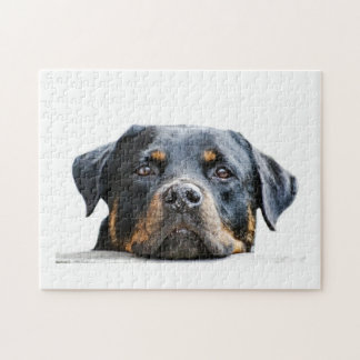Niedliches Rottweiler Hundezucht-Gesicht Puzzle