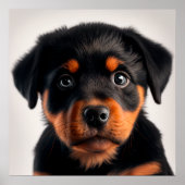 Niedliches Rottweiler Welpen-Portrait Poster (Vorne)