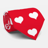 Niedliches Rotweißes Herz Valentinstag Muster Lieb Krawatte (Gerollt)