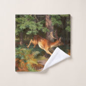 Niedliches Rotwild im Wald Badhandtuch Set (Waschlappen)