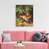 Niedliches Rotwild im Wald Leinwanddruck (Insitu (Wohnzimmer))