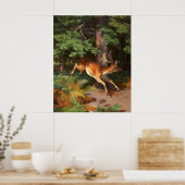 Niedliches Rotwild im Wald Poster (Küche)