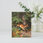Niedliches Rotwild im Wald Postkarte (Stehend Vorderseite)