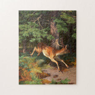 Niedliches Rotwild im Wald Puzzle
