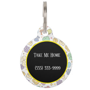 Niedliches Round Hunde ID-Tag - Personalisiertes P Haustiermarke