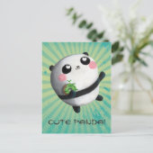 Niedliches Round Panda Postkarte (Stehend Vorderseite)