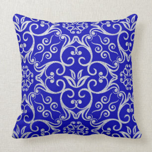 Niedliches Royal Blue-Muster Dekoration Kissen