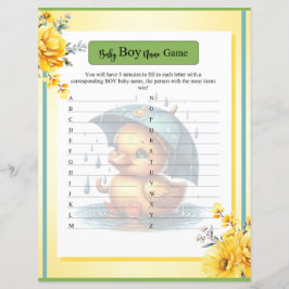 Niedliches Rubber Duck Baby Name Game