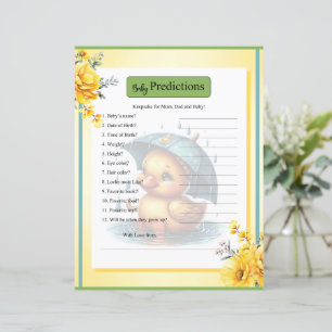 Niedliches Rubber Duck Baby Shower Baby Vorhersage