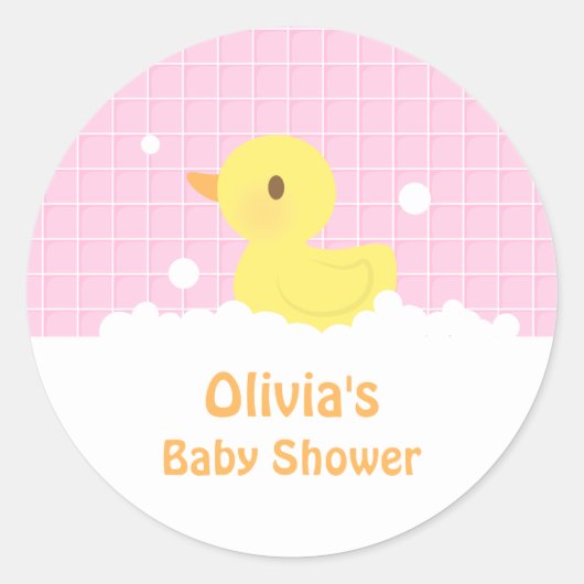 Niedliches Rubber Ducky Baby Duwer Party Dekor Runder Aufkleber (Vorderseite)