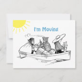 Niedliches Ruderboot Flat I m Moving Announcement Ankündigung (Vorderseite)