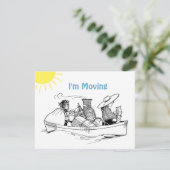 Niedliches Ruderboot Flat I m Moving Announcement Ankündigung (Stehend Vorderseite)