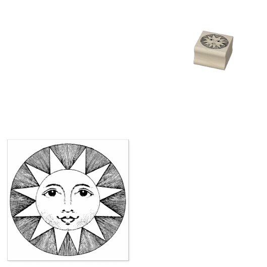 Niedliches Rundlächeln Sun Mini Art Gummistempel (Stempel)