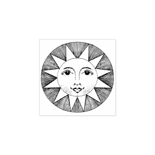 Niedliches Rundlächeln Sun Mini Art Gummistempel (Prägung)