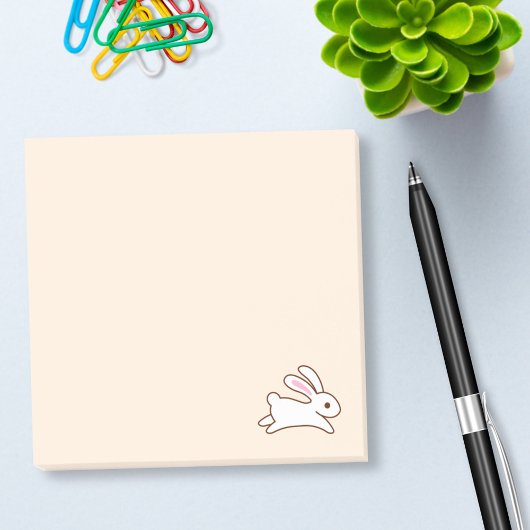 Niedliches Running Bunny Rabbit Beige Post-it Klebezettel