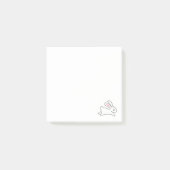 Niedliches Running Bunny Rabbit Post-it Klebezettel (Vorderseite)