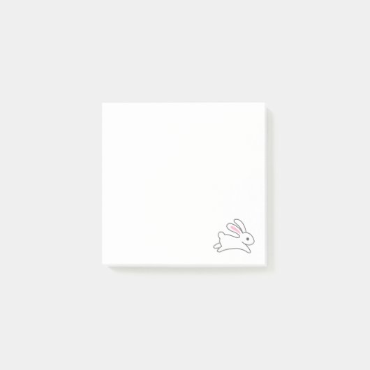 Niedliches Running Bunny Rabbit Post-it Klebezettel (Vorderseite)