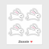 Niedliches Running Bunny Rabbit Set 4 Sticker (Blatt)