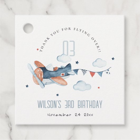 Niedliches Rust Kids Flugzeug Stars Sky Cloud Gebu Geschenkanhänger (Vorderseite)