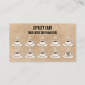 Niedliches rustikales Café Kaffeeshop Prämien Treuekarte (Rückseite)