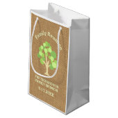 Niedliches rustikales grünes Baum-und Kleine Geschenktüte (Rückseite Schrägansicht)