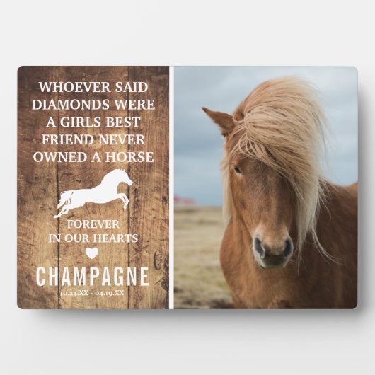 Niedliches Rustikales -Memorial Foto Fotoplatte (Vorderseite)