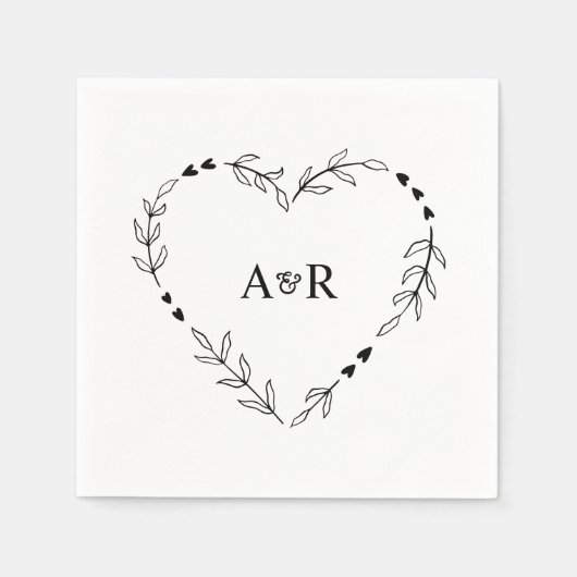 Niedliches Rustikales Minimal Greenerity Wedding P Serviette (Vorderseite)