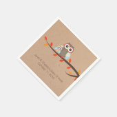 Niedliches Rustikales Owls Babyduschpapier Napkins Serviette (Ecke)