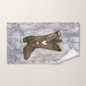 Niedliches Rustikales Pink Cowgirl Herzstiefel Bau Badhandtuch Set (Handtuch)