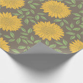 Niedliches rustikales Sonnenblumenmuster Geschenkpapier (Ecke)