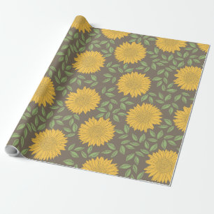 Niedliches rustikales Sonnenblumenmuster Geschenkpapier