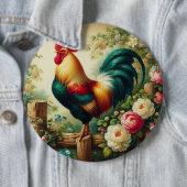 Niedliches rustikales/Vintages Hahn Button (Beispiel)