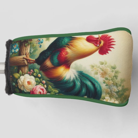 Niedliches rustikales/Vintages Hahn Golf Headcover (Vorderseite)