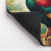 Niedliches rustikales/Vintages Hahn Mousepad (Ecke)