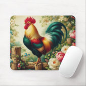Niedliches rustikales/Vintages Hahn Mousepad (Mit Mouse)
