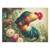 Niedliches rustikales/Vintages Hahn Tischdecke (Vorderseite (Horizontal))