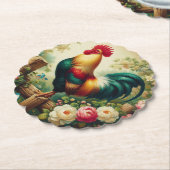 Niedliches rustikales/Vintages Hahn Untersetzer (angewinkelt)