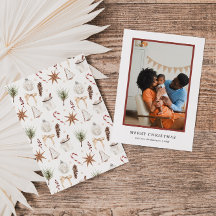 Niedliches rustikales Weihnachtsmuster Foto